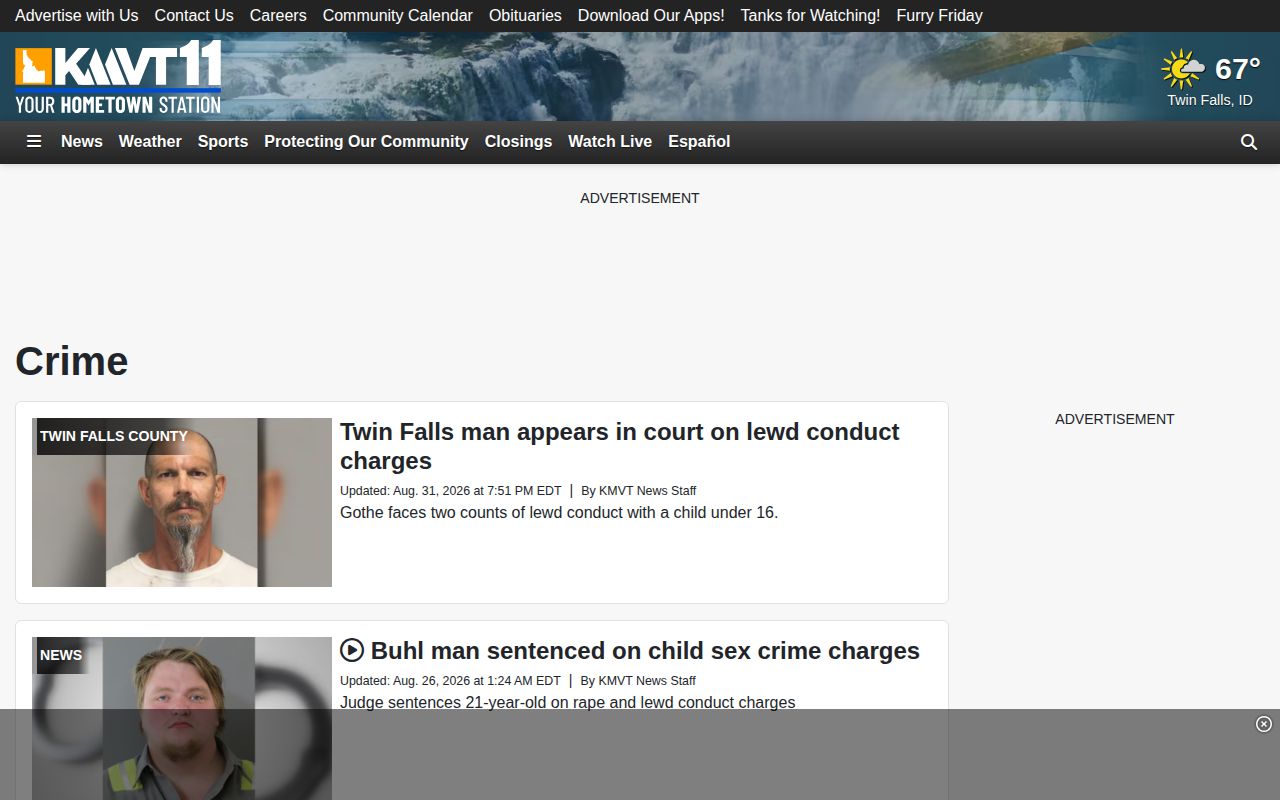KMVT coverage relevant to Twin Falls County recent arrests