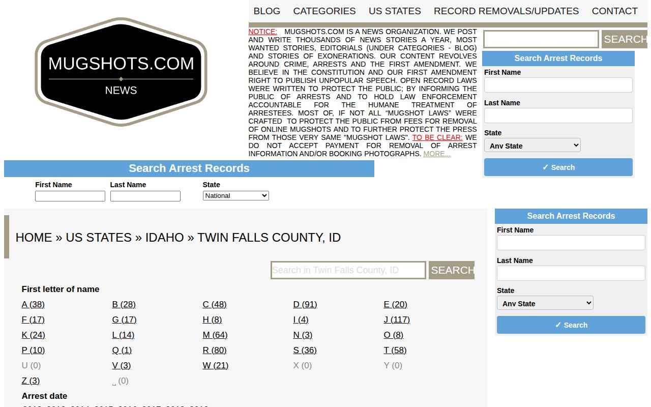 Unofficial historical Twin Falls County listing page